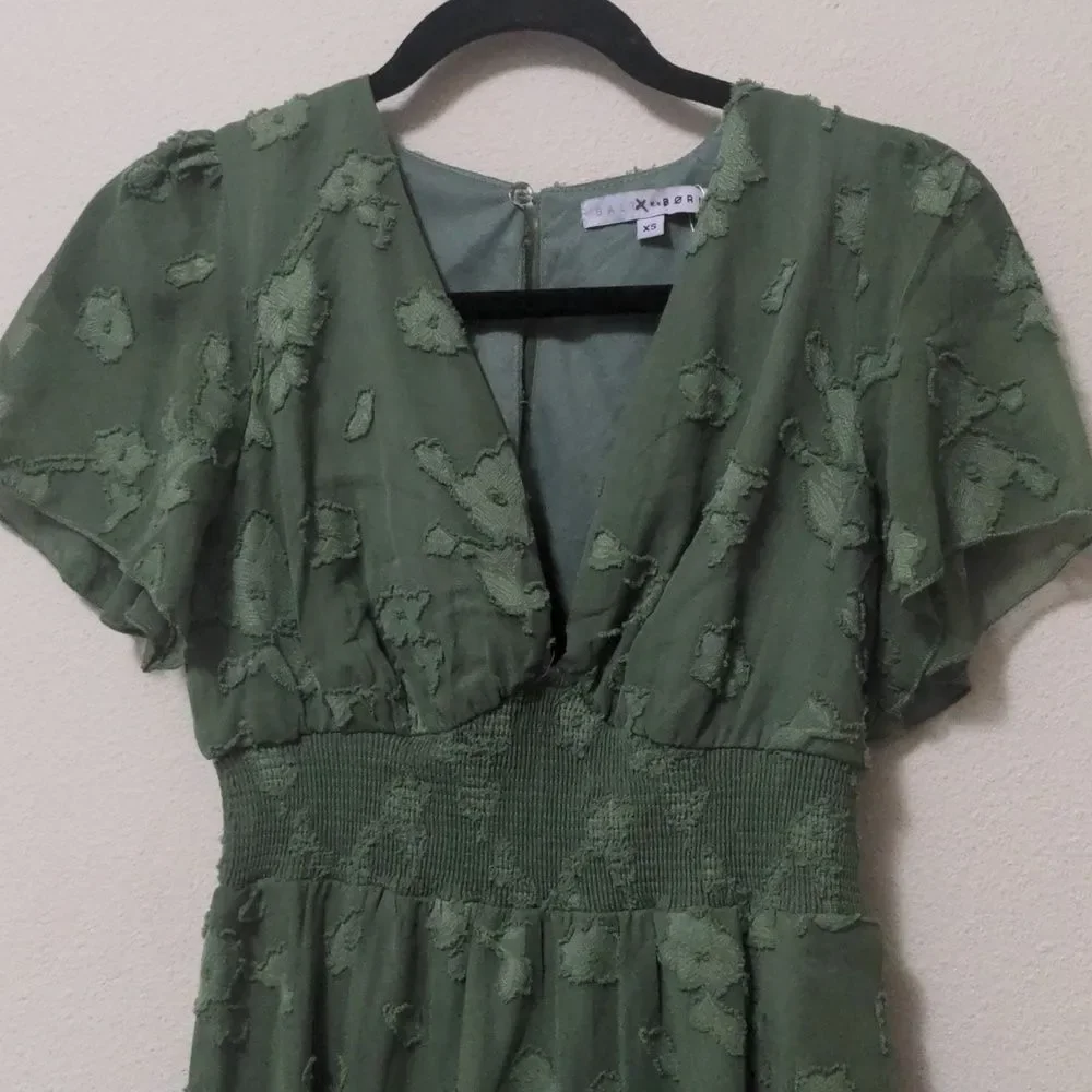 Baltic Born Sage Green Floral Midi Dress - Picture 5 of 6